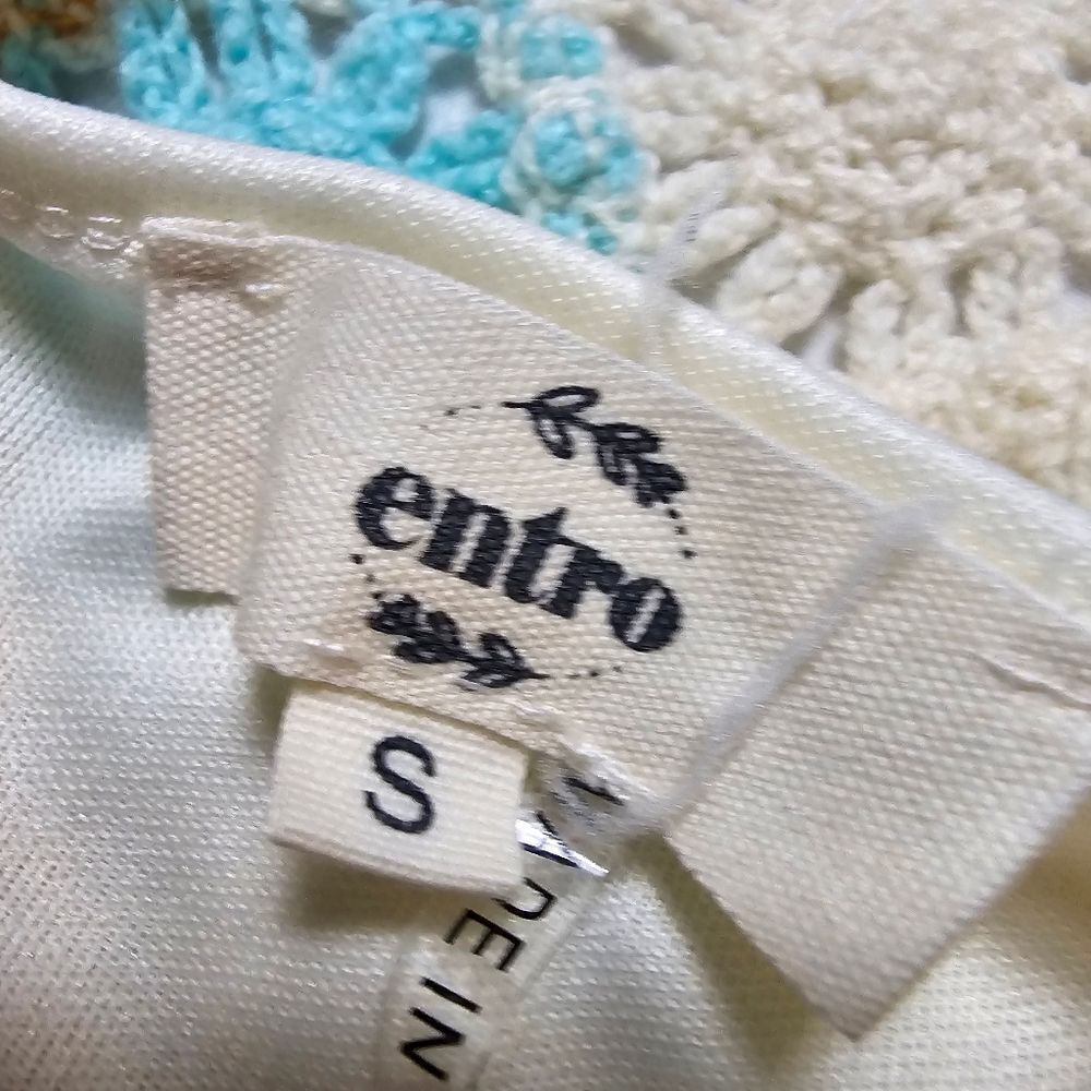 Entro Colorful Crochet Knit Sleeveless Mini Dress Women's Size‎ Small - Picture 5 of 13